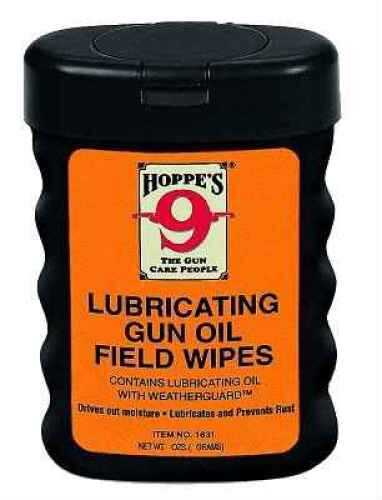 Hoppe's Lubricating Gun Oil Field Wipes Fifty 3" x 5" Towelettes Plastic Container 1631